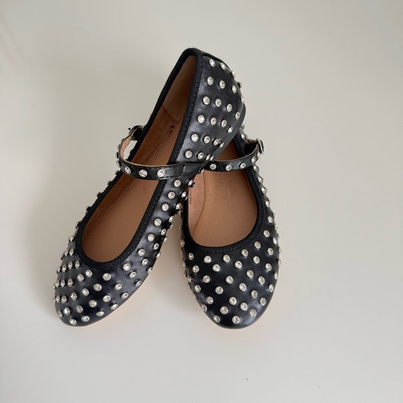 House of Harlow Studded Mary Jane Flats Black Size 6.5 - Picture 3 of 6